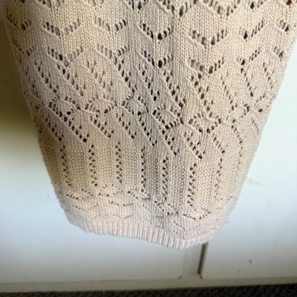 Freshman 1996 Beige Stretchy Crochet Knit Midi Dress Sleeveless Size XS‎ - Picture 5 of 12